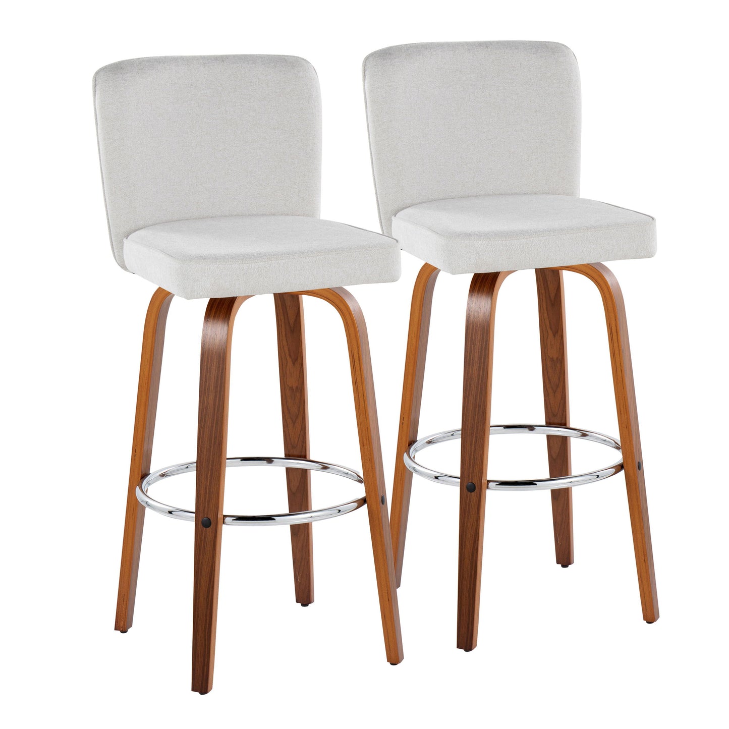 Henry - Contemporary Fixed Height Barstool With Swivel With Round Footrest (Set of 2)