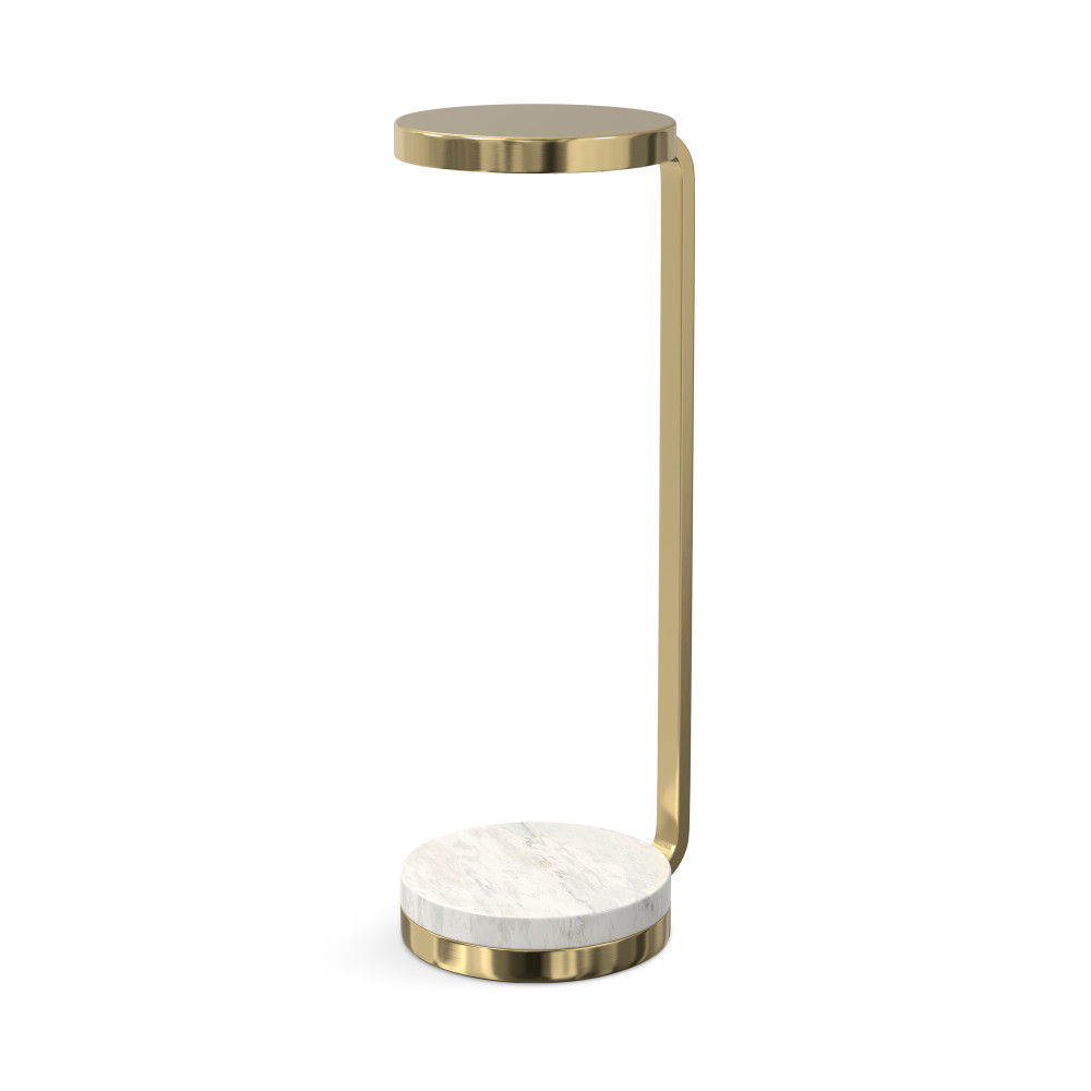 Sylvie - Side Table - White / Gold