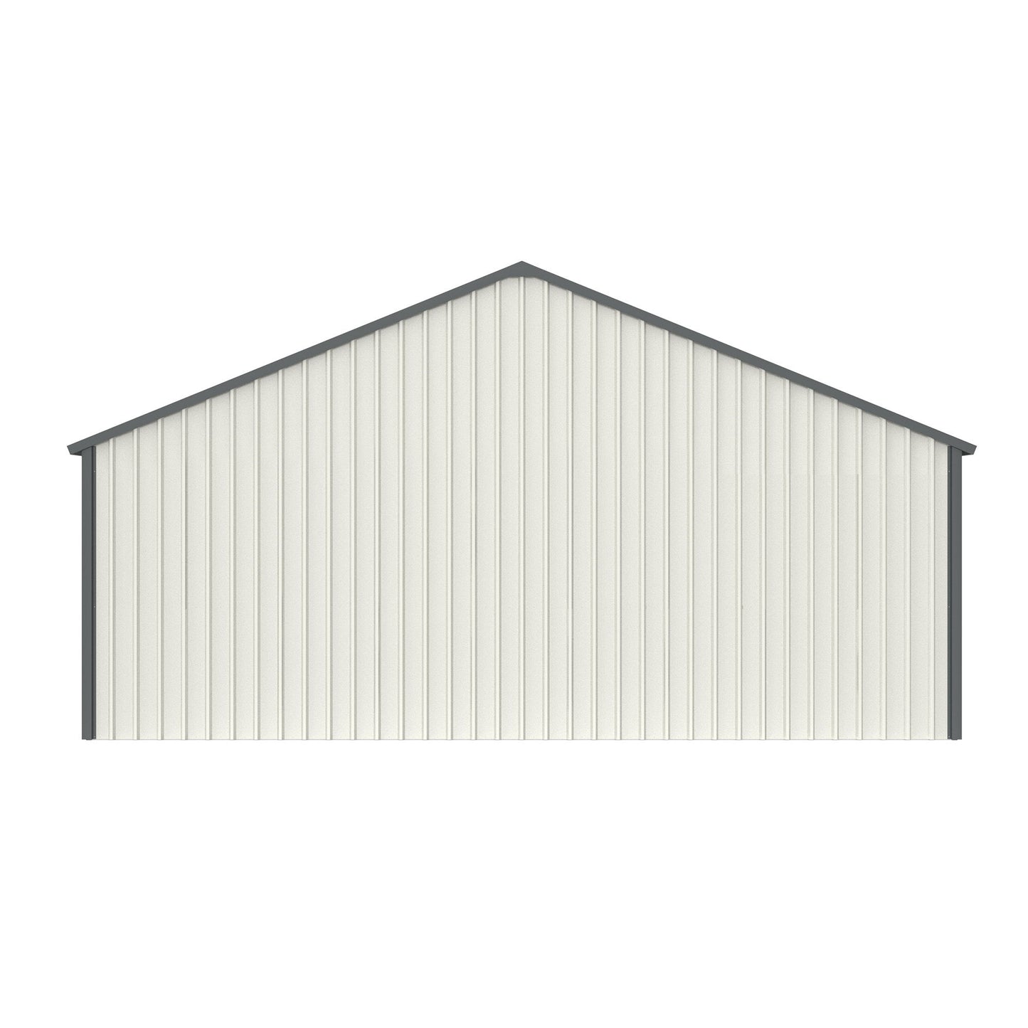 Double Garage Metal Shed With Side Entry Door - White