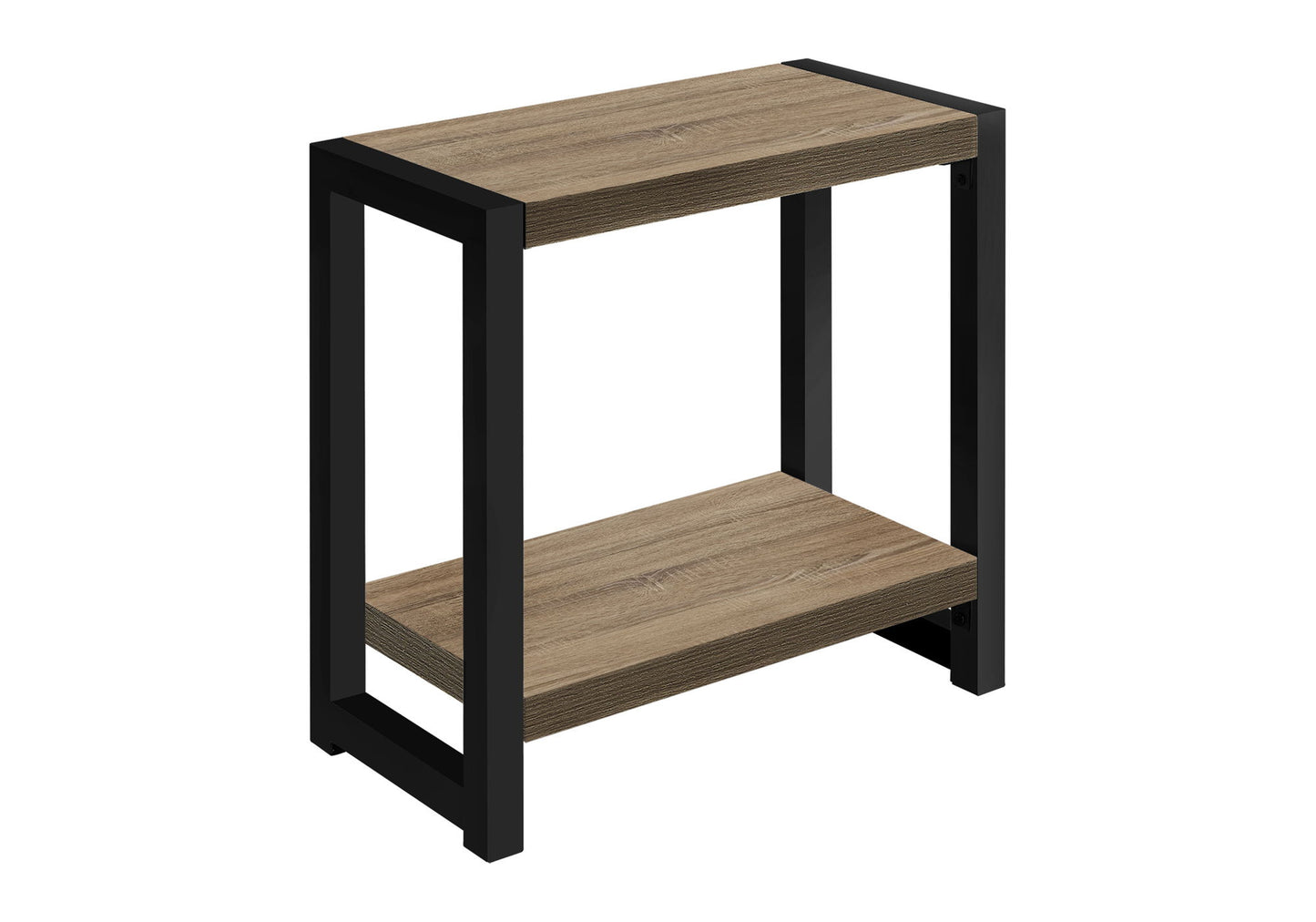 Accent Side Table, Narrow, Small, 2 Tier, Contemporary And Modern