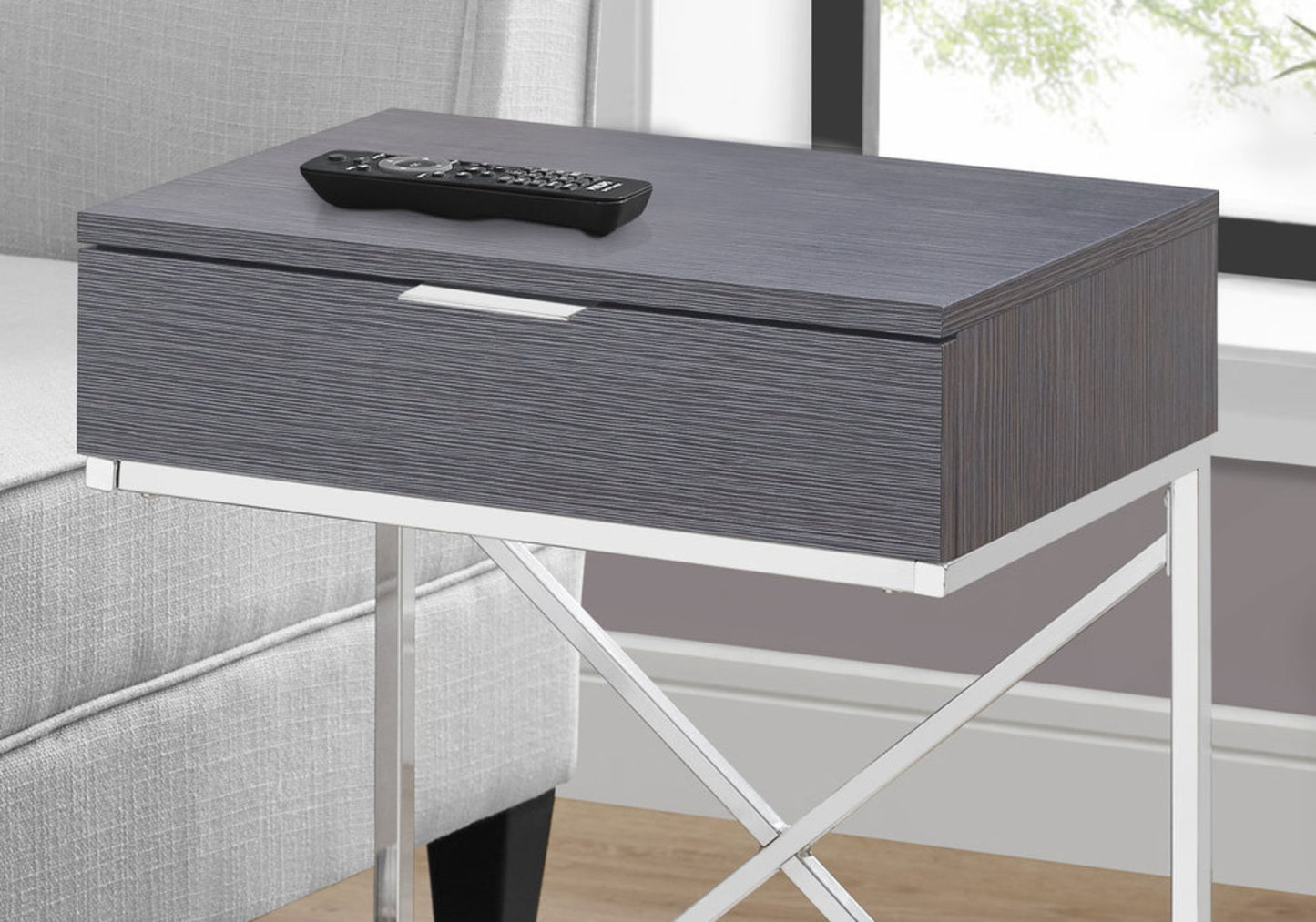 Accent Side Table, Storage Drawer, Spacious Tabletop, Contemporary & Modern