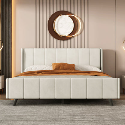 Upholstered Platform Bed, Velvet