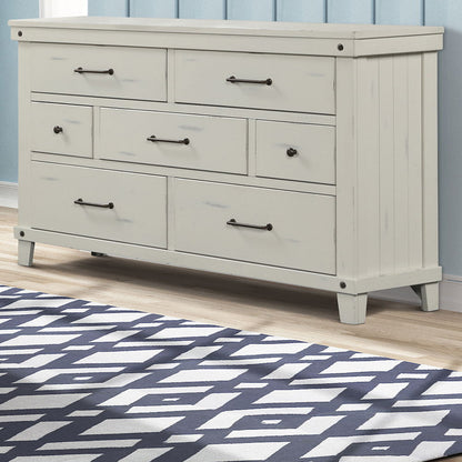 7 Drawer Dresser - White