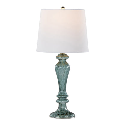 Windsor - Contemporary Table Lamp (Set of 2) - Clear Turquoise / Off White