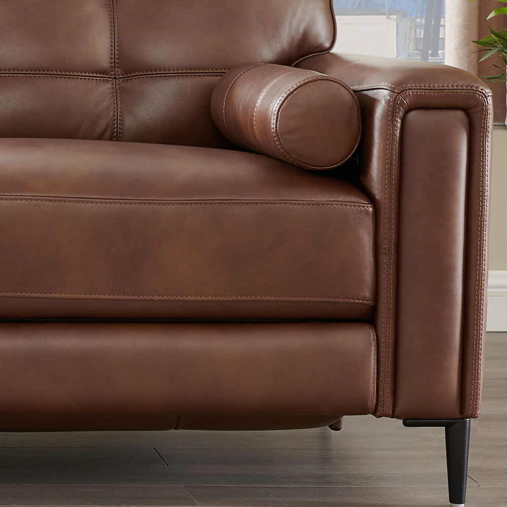 Colton Leather Loveseat - Pecan