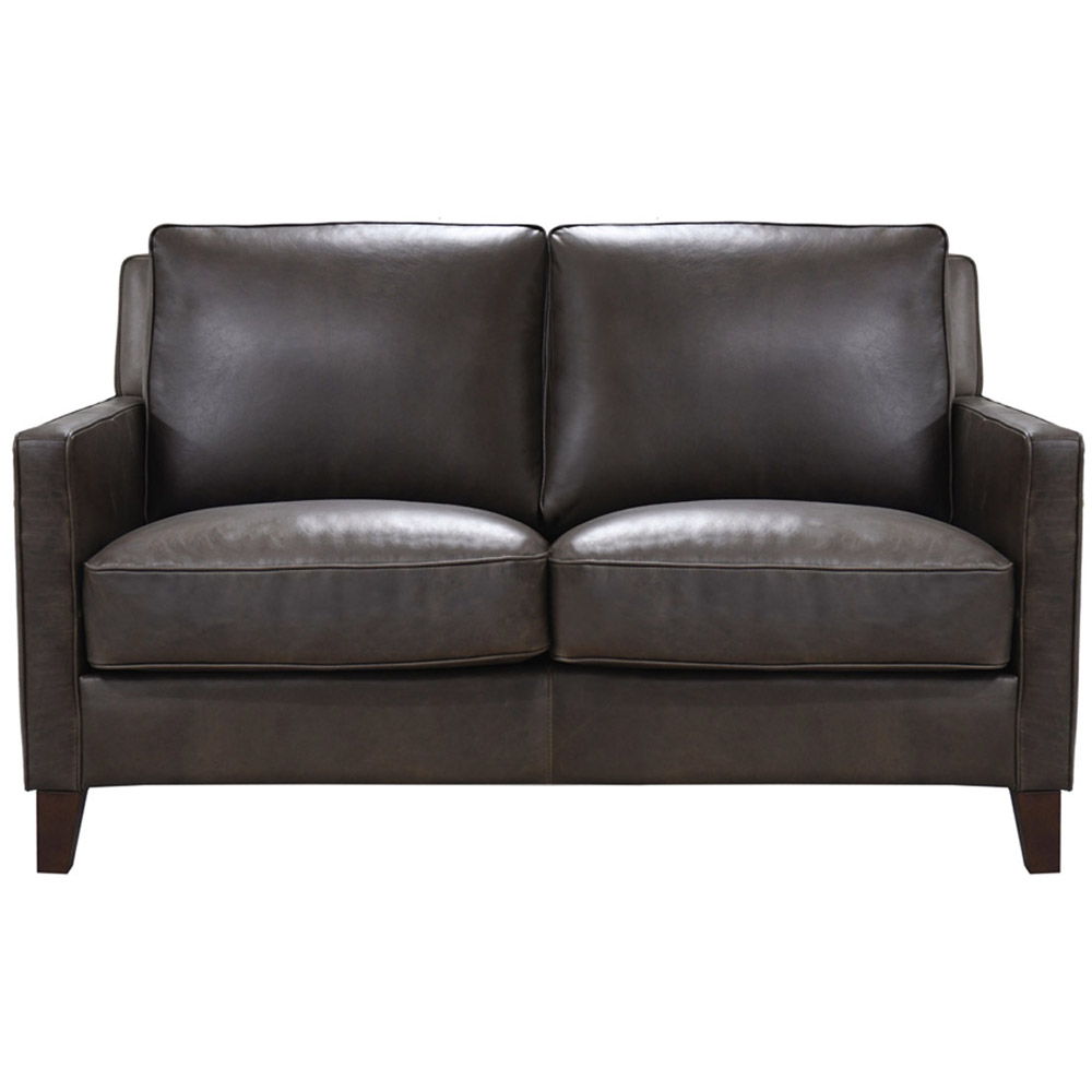 Ashby - Waxy Pull Up Leather Loveseat - Dark Granite