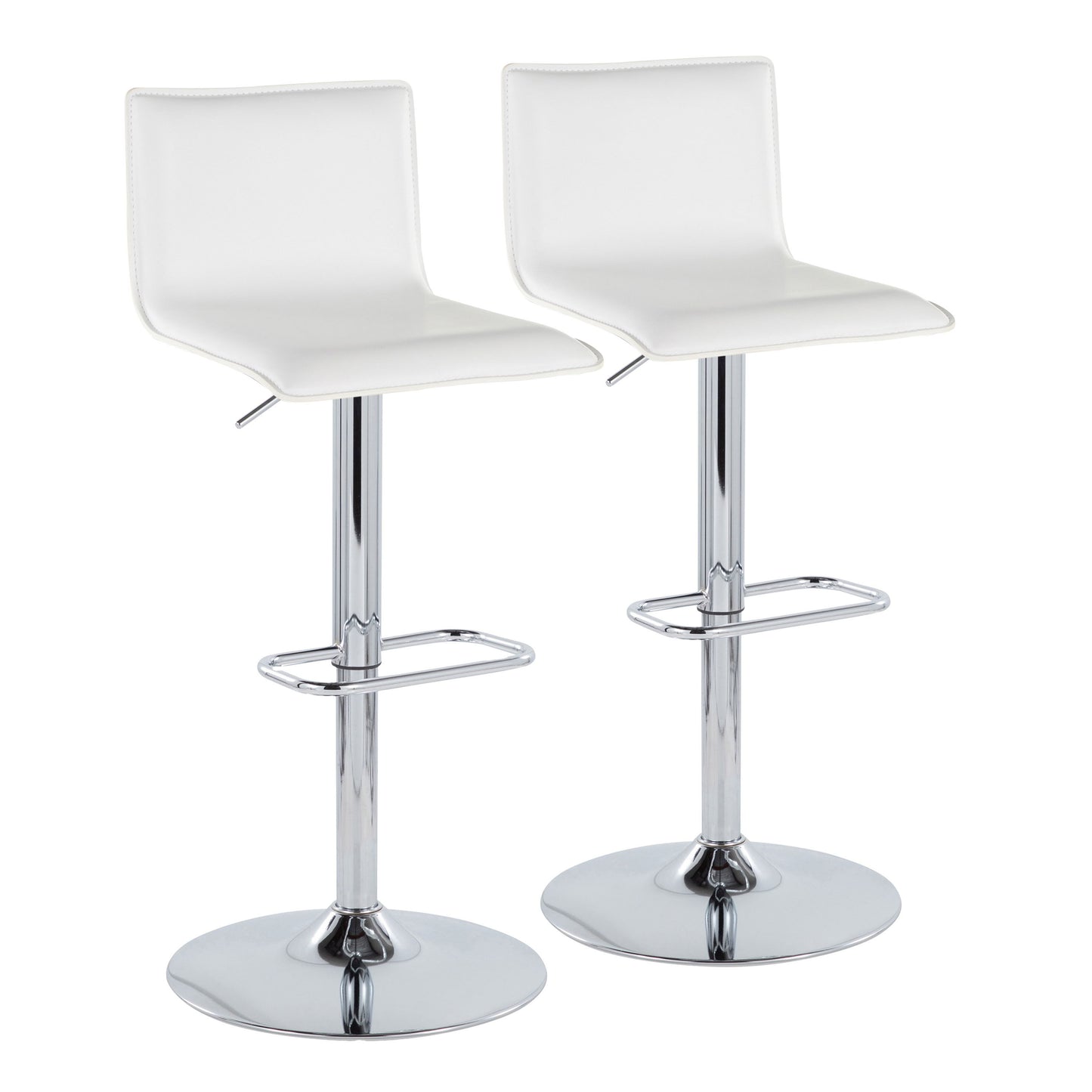 Mara - Upholste Contemporary Adjustable Barstool With Swivel With Rounded Rectangle Footrest (Set of 2)