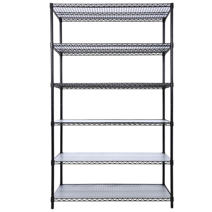 6 Tier 6000Lbs Capacity Nsf Metal Shelf Wire Shelving Unit, Heavy Duty Adjustable Storage Rack With Wheels & Shelf Liners For Commercial Grade Utility Steel Storage Rack