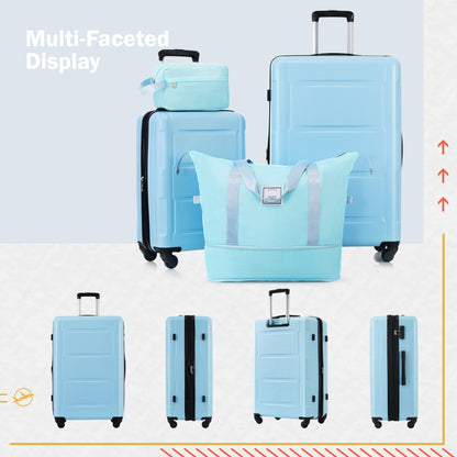 2 Piece Luggage Set With Bags Expanable Spinner Wheels ABS Lightweight Suitcase With Tsa Lock 20" / 24"