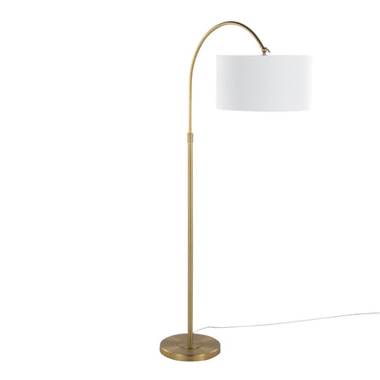 Salon Reader Contemporary Floor Lamp - Gold / White