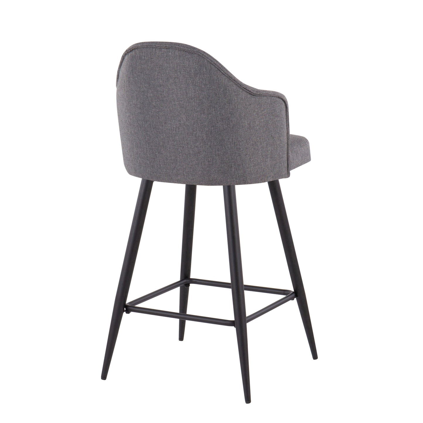 Ahoy - Contemporary Fixed Height Counter Stool With Square Footrest (Set of 2)