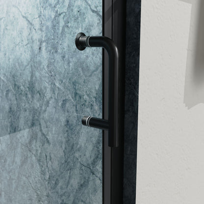 Bi-Fold Semi-Frameless Shower Doors In Matte With Clear Glass