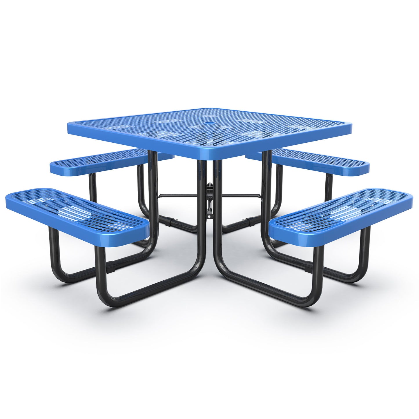 Square Outdoor Picnic Table With Umbrella Pole