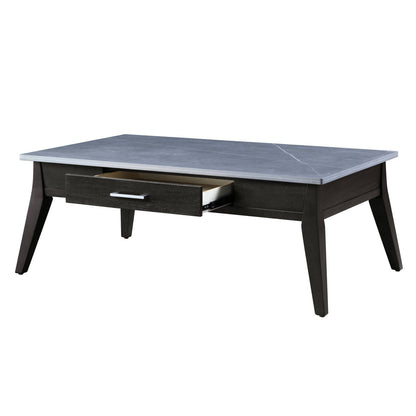 Zemocryss - Sintered Stone Top Coffee Table - Dark Brown / Gray