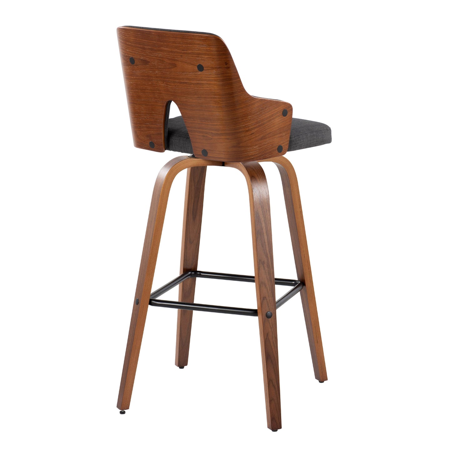 Stella - Mid Century Modern Fixed Height Barstool With Swivel Square Footrest (Set of 2)