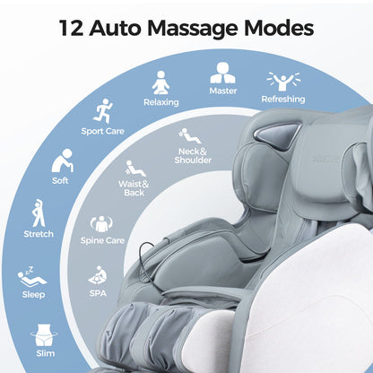 Bosscare - 3D Shiatsu Recline Massage Zero Gravity Full Body Chair With Waist Heating