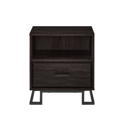 Contemporary 1 Drawer Nightstand - Charcoal